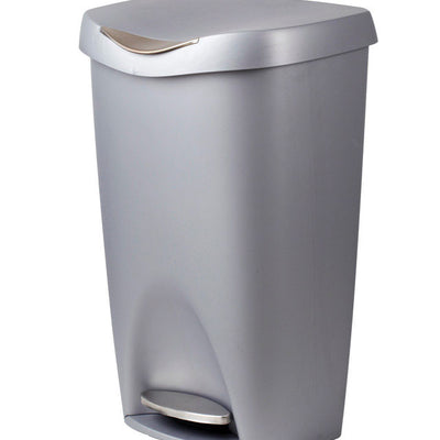 Umbra Brim 13 gal Gray Plastic Step On Wastebasket