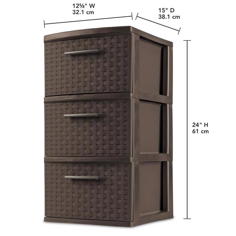 Sterilite 5.5 cu ft Brown Storage Unit 24 in. H X 12.625 in. W X 15 in. D Stackable