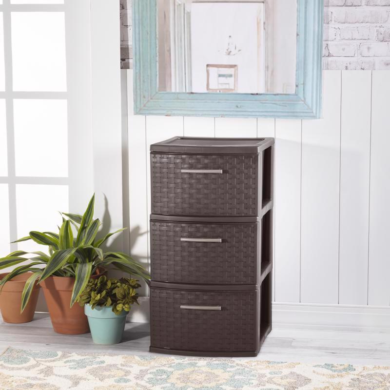 Sterilite 5.5 cu ft Brown Storage Unit 24 in. H X 12.625 in. W X 15 in. D Stackable