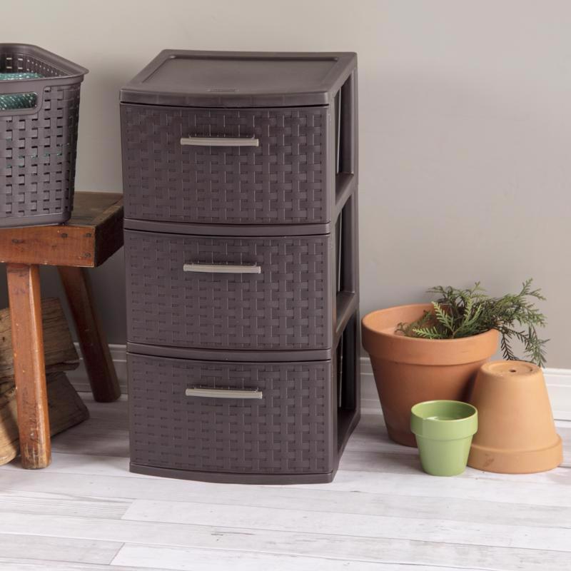 Sterilite 5.5 cu ft Brown Storage Unit 24 in. H X 12.625 in. W X 15 in. D Stackable