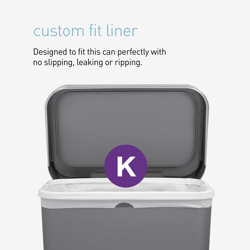 Simplehuman 45 L Gray Plastic Step Pedal Wastebasket