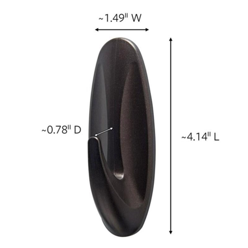 3M Command Large Plastic Hook 4.125 in. L