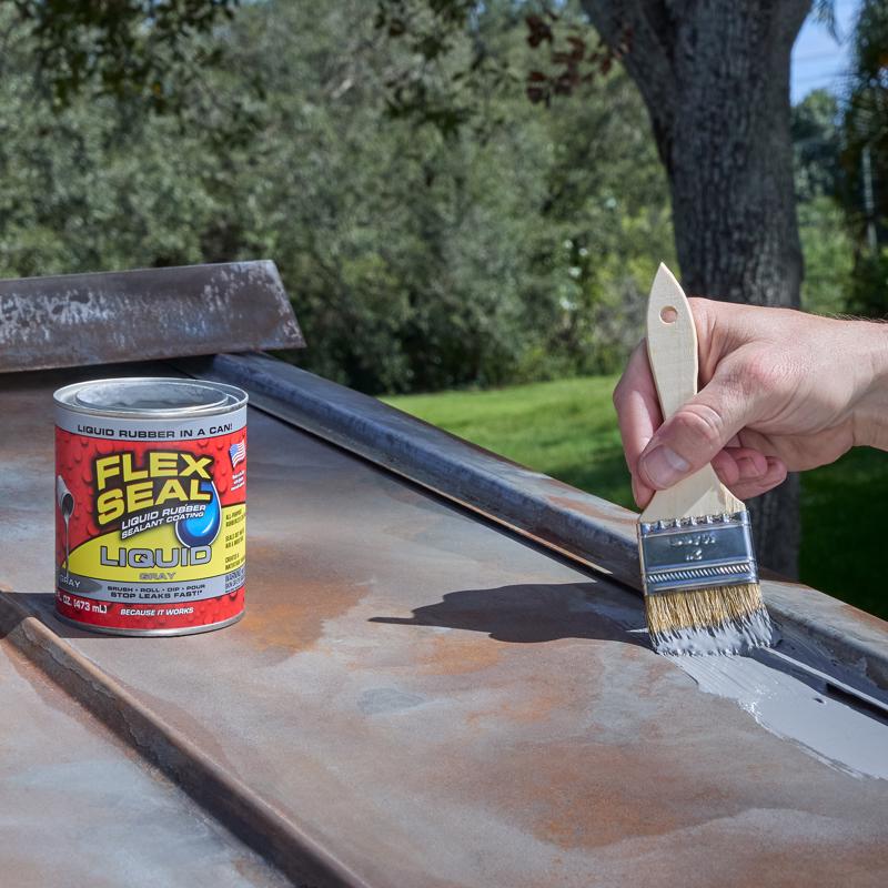Flex Seal Family of Products Flex Seal Gray Liquid Rubber Sealant Coating 16 fl. oz.