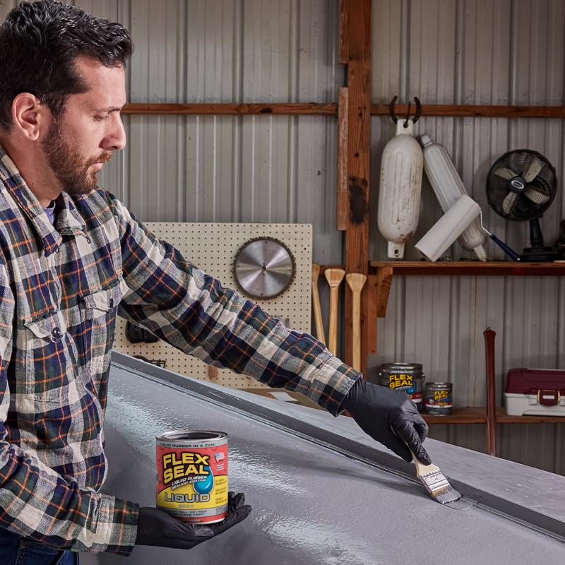 Flex Seal Family of Products Flex Seal Gray Liquid Rubber Sealant Coating 32 fl. oz.
