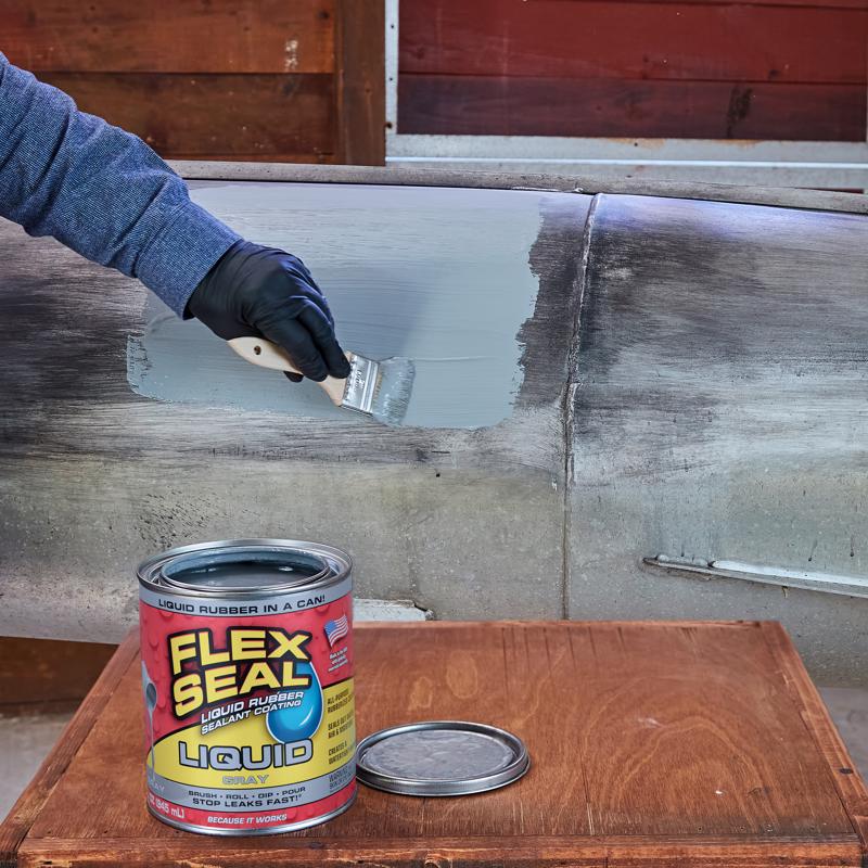 Flex Seal Family of Products Flex Seal Gray Liquid Rubber Sealant Coating 32 fl. oz.