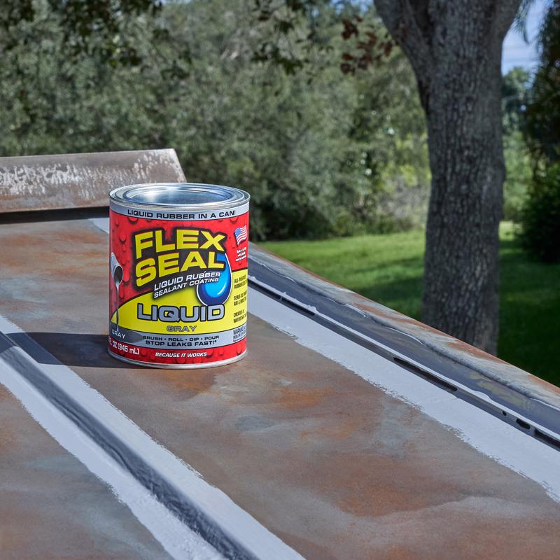 Flex Seal Family of Products Flex Seal Gray Liquid Rubber Sealant Coating 32 fl. oz.