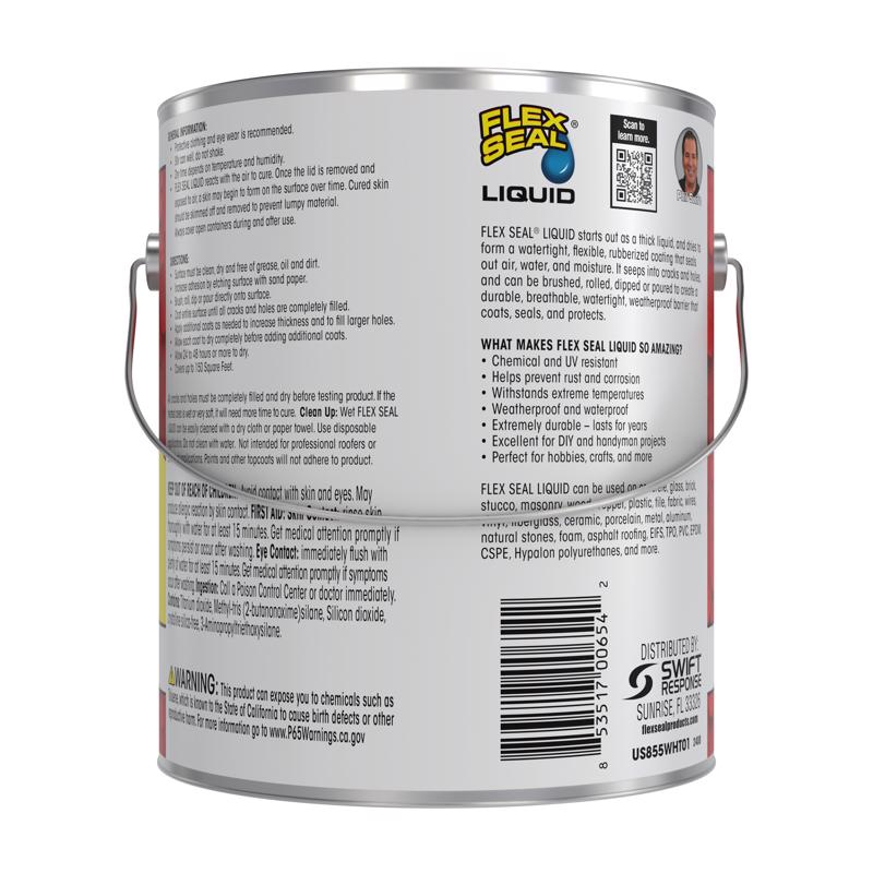 Flex Seal Family of Products Flex Seal White Liquid Rubber Sealant Coating 128 fl. oz.