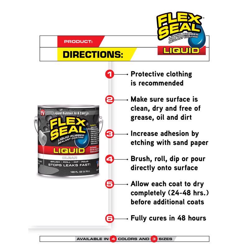Flex Seal Family of Products Flex Seal Clear Liquid Rubber Sealant Coating 32 fl. oz.