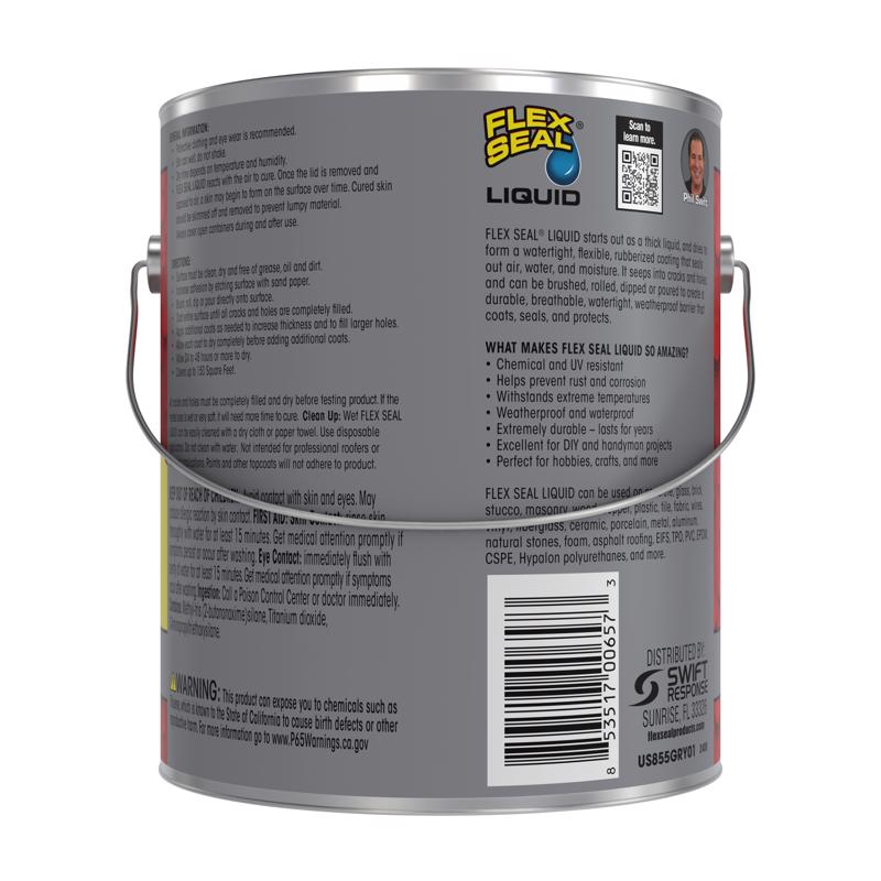 Flex Seal Family of Products Flex Seal Gray Liquid Rubber Sealant Coating 128 fl. oz.