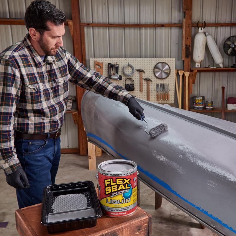 Flex Seal Family of Products Flex Seal Gray Liquid Rubber Sealant Coating 128 fl. oz.
