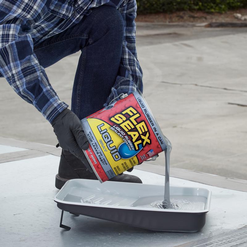 Flex Seal Family of Products Flex Seal Gray Liquid Rubber Sealant Coating 128 fl. oz.