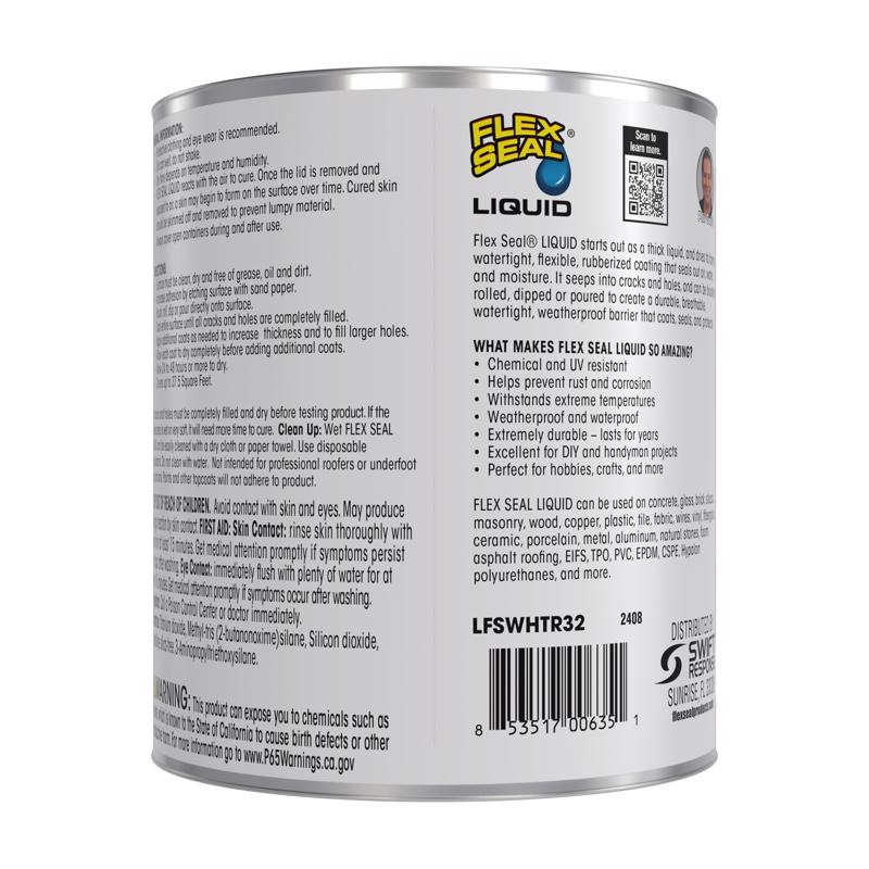 Flex Seal Family of Products Flex Seal White Liquid Rubber Sealant Coating 32 fl. oz.
