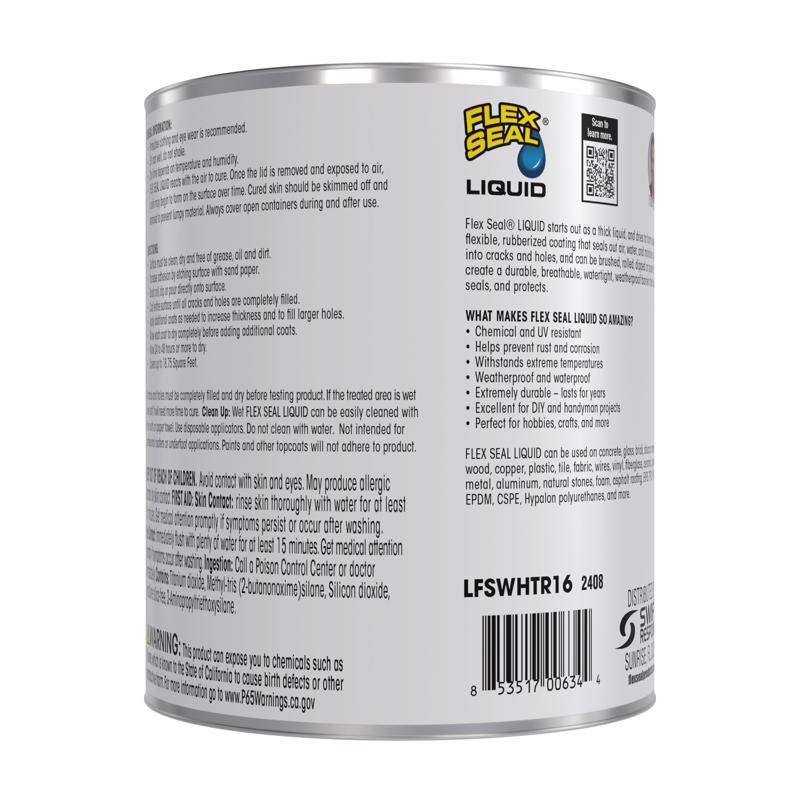Flex Seal Family of Products Flex Seal White Liquid Rubber Sealant Coating 16 fl. oz.