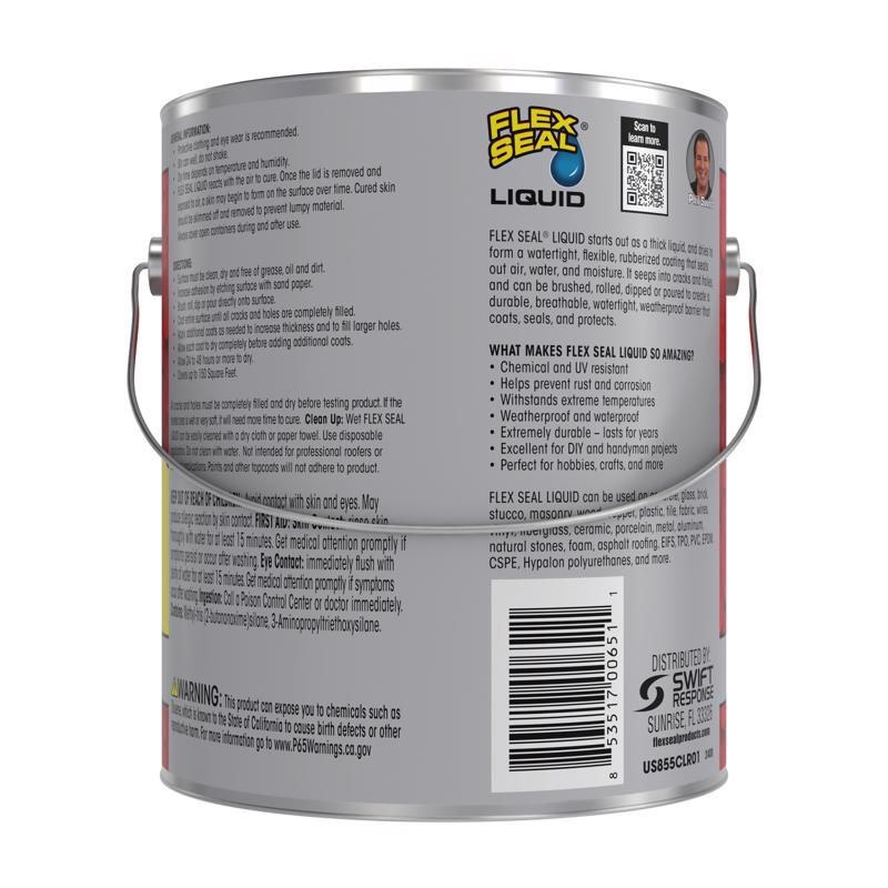 Flex Seal Family of Products Flex Seal Clear Liquid Rubber Sealant Coating 128 fl. oz.