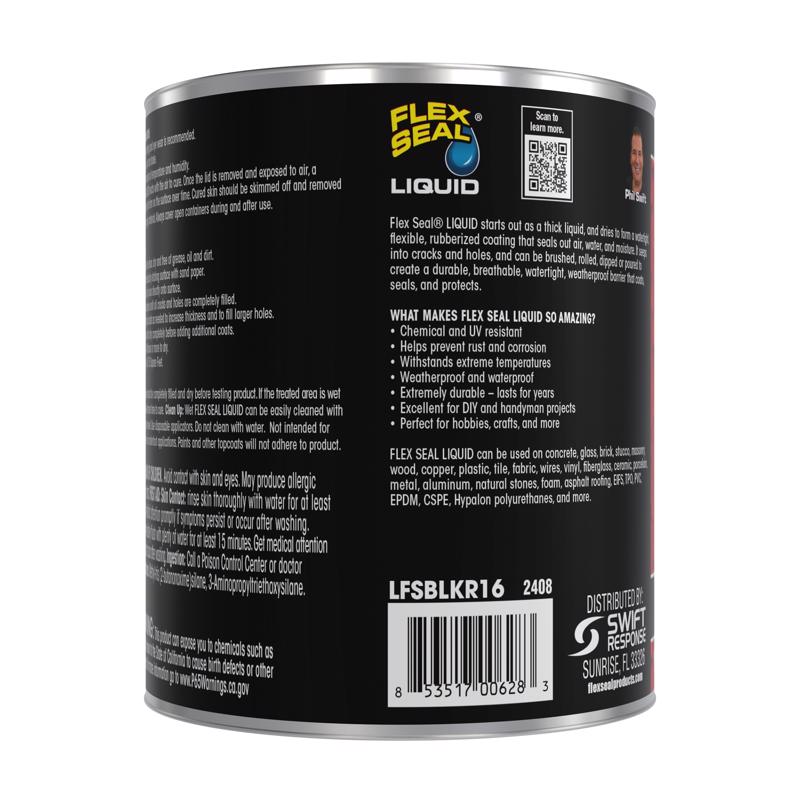 Flex Seal Family of Products Flex Seal Black Liquid Rubber Sealant Coating 16 fl. oz.