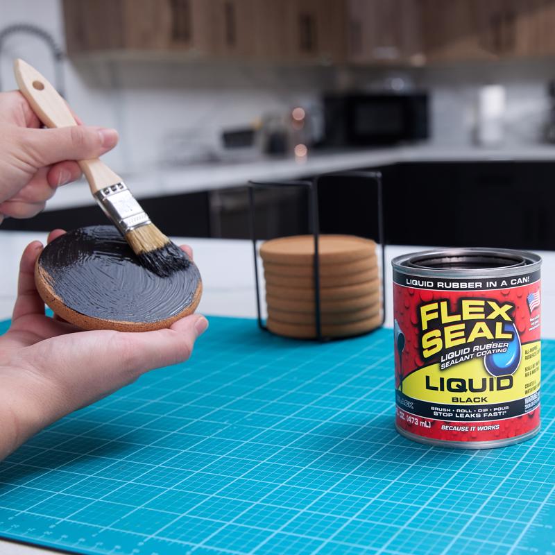 Flex Seal Family of Products Flex Seal Black Liquid Rubber Sealant Coating 16 fl. oz.