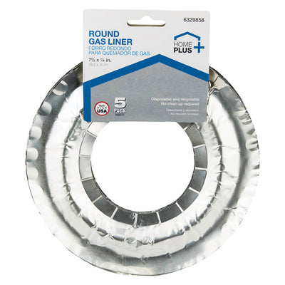 Home Plus Durable Foil 7 5/8 in. Gas Burner Liner Silver 5 pk