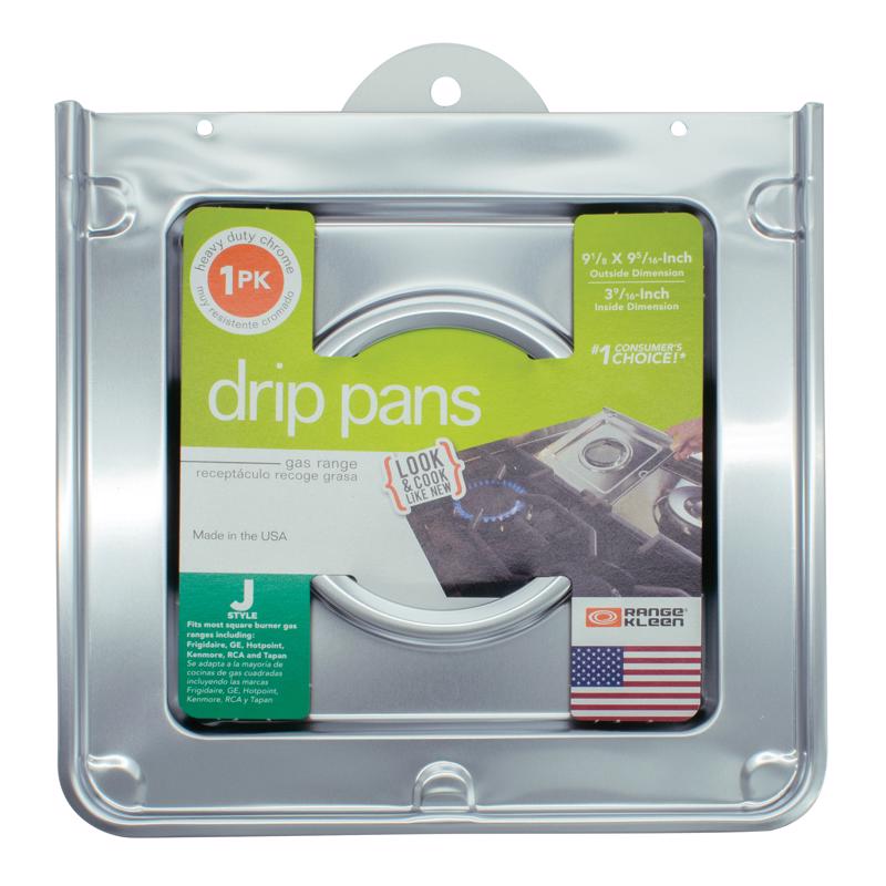 Range Kleen Chrome Drip Pan 9.25 in. W X 10.25 in. L