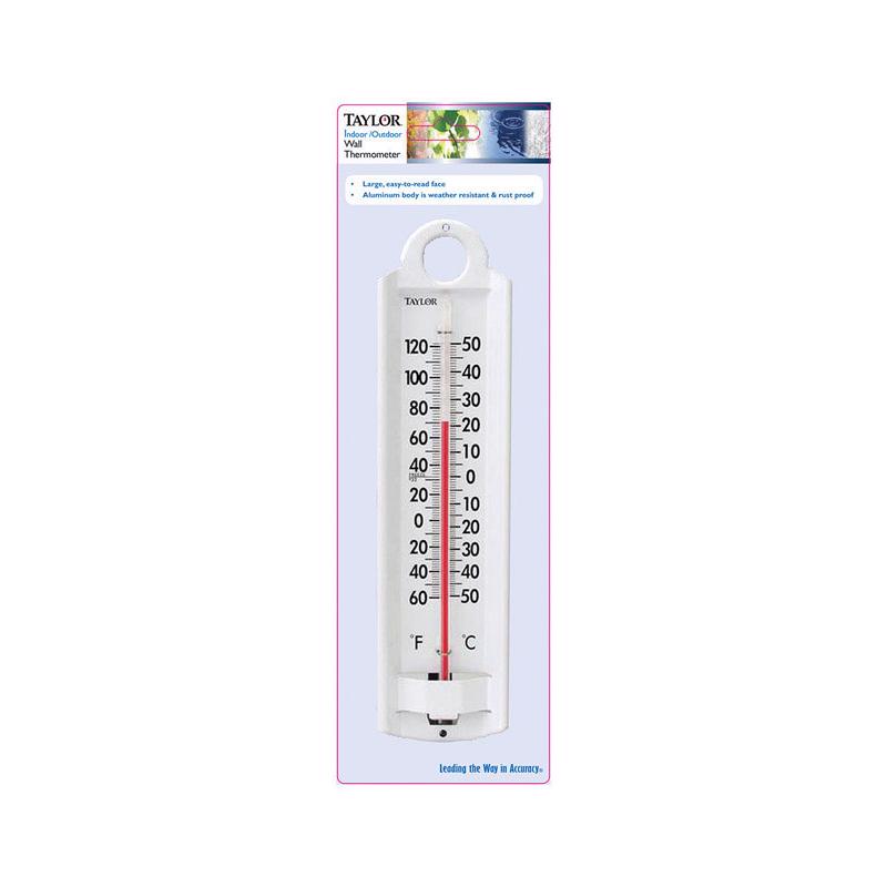 Taylor Tube Thermometer Aluminum White 8.86 in.