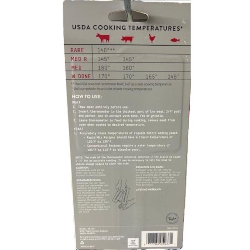 Taylor Instant Read Analog Meat Thermometer