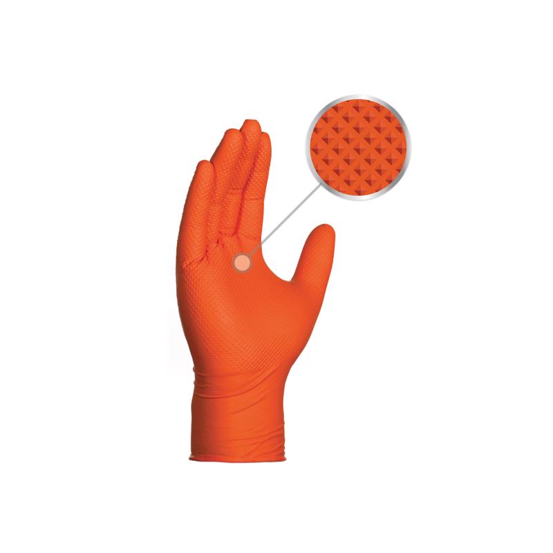 Gloveworks Nitrile Disposable Gloves X-Large Orange Powder Free 100 pk
