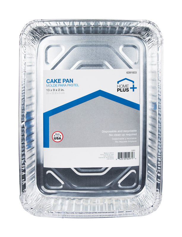 Home Plus Durable Foil 9 in. W X 13 in. L Cake Pan Silver