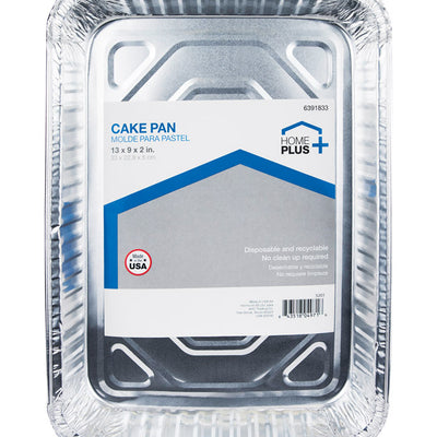 Home Plus Durable Foil 9 in. W X 13 in. L Cake Pan Silver