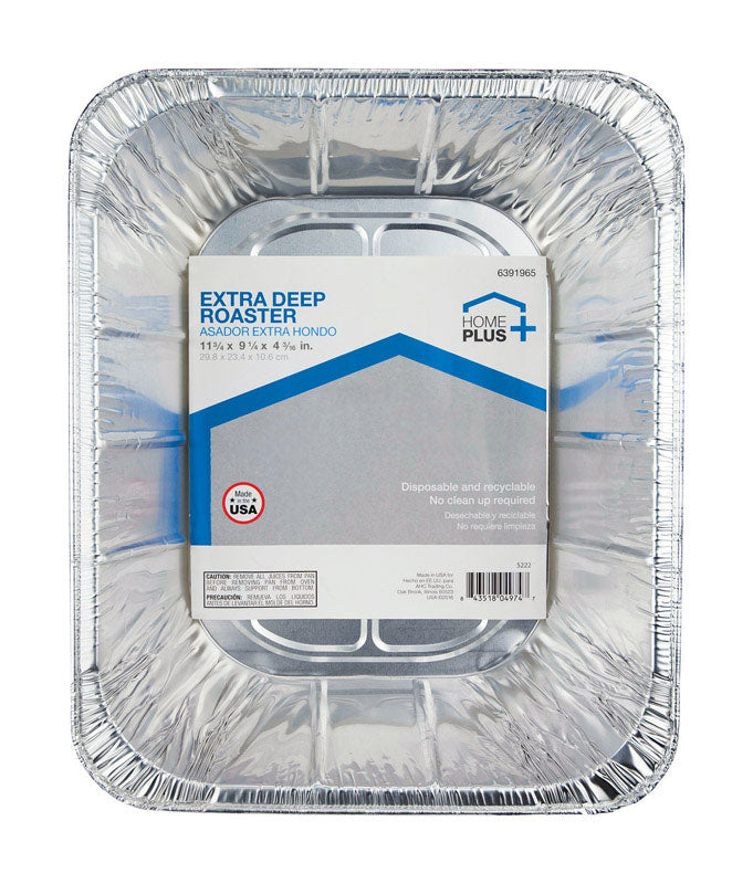 Home Plus 9-1/4 in. W X 11-3/4 in. L Deep Roaster Silver