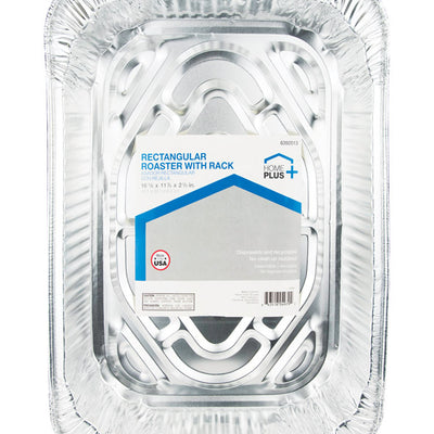 Home Plus Durable Foil Aluminum Roaster with Rack Silver