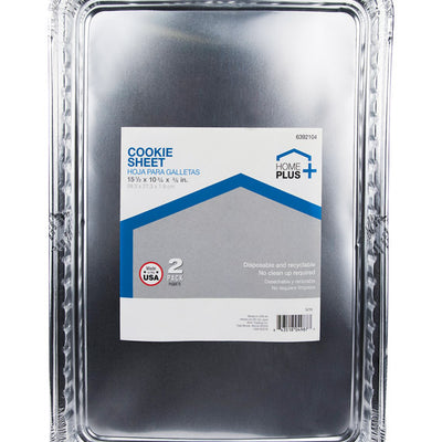 Home Plus Durable Foil 10-3/4 in. W X 15-1/2 in. L Cookie Sheet Silver 2 pk