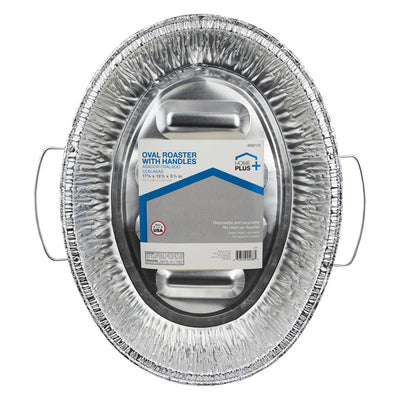 Home Plus Durable Foil 12-3/4 in. W X 17-3/8 in. L Oval Roaster Pan Silver