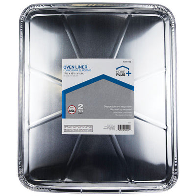 Home Plus Durable Foil 15-1/4 in. W X 17-3/4 in. L Oven Liner Silver 2 pk