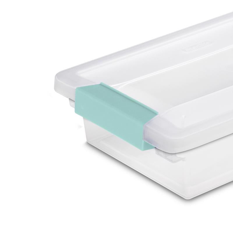 Sterilite 0.7 cu ft Clear Clip Storage Box 2.75 in. H X 6.625 in. W X 11 in. D Stackable