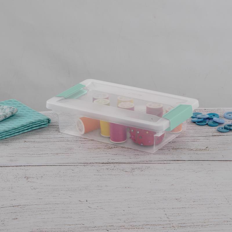 Sterilite 0.7 cu ft Clear Clip Storage Box 2.75 in. H X 6.625 in. W X 11 in. D Stackable