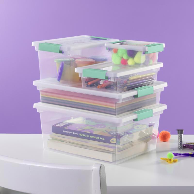 Sterilite 0.7 cu ft Clear Clip Storage Box 2.75 in. H X 6.625 in. W X 11 in. D Stackable