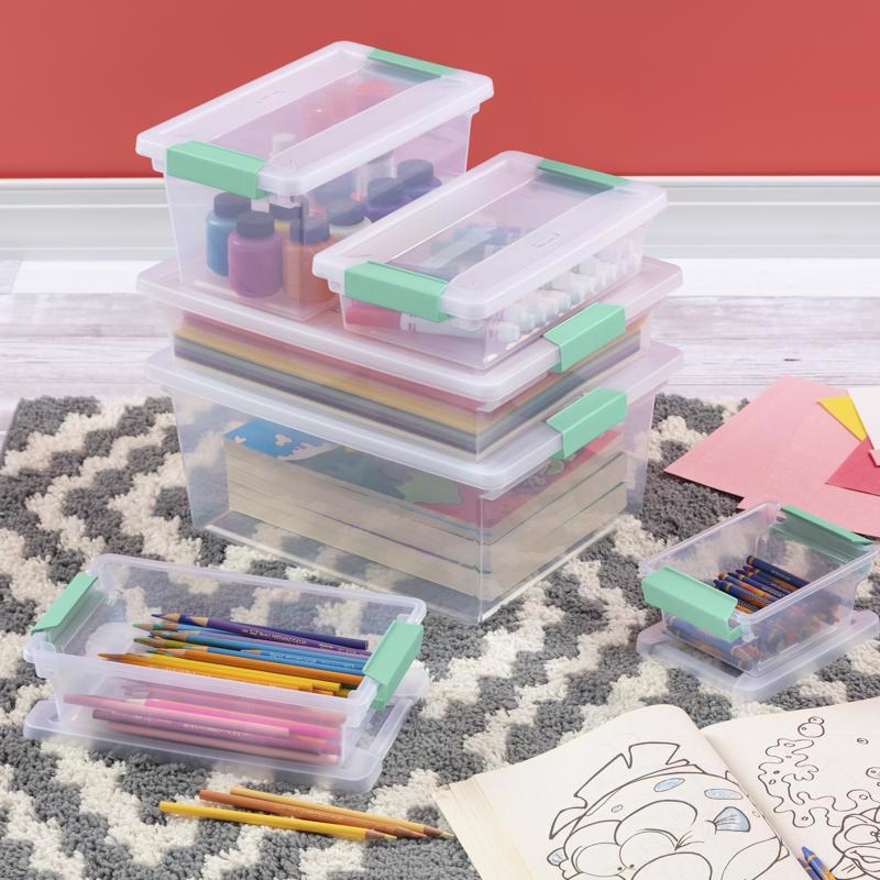 Sterilite 0.7 cu ft Clear Clip Storage Box 2.75 in. H X 6.625 in. W X 11 in. D Stackable
