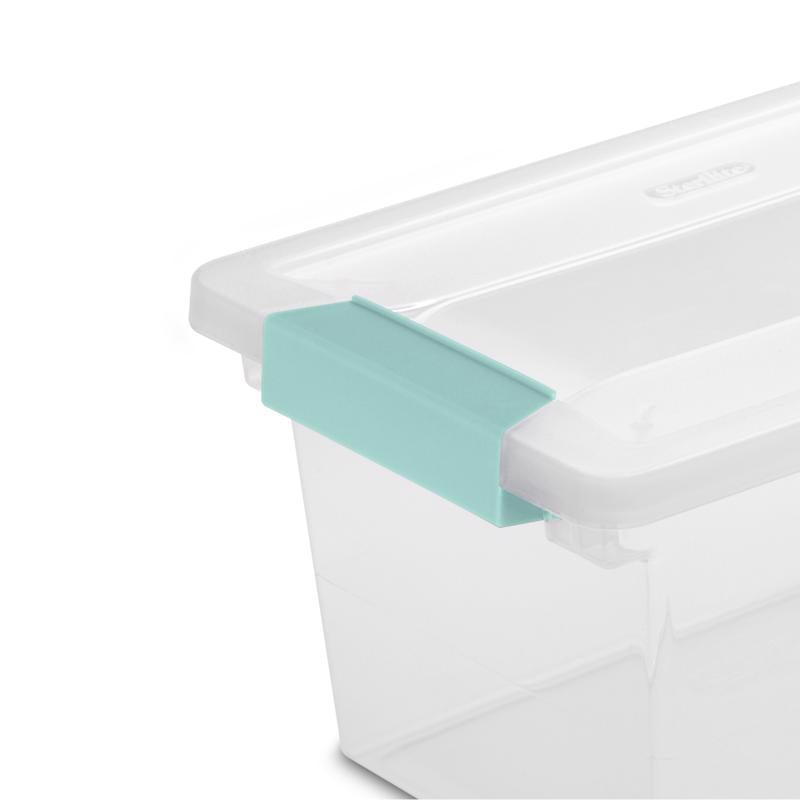 Sterilite 0.9 cu ft Clear Clip Storage Box 5.375 in. H X 6.625 in. W X 11 in. D Stackable