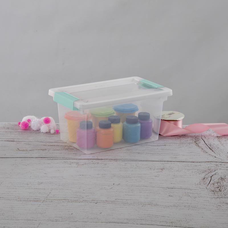 Sterilite 0.9 cu ft Clear Clip Storage Box 5.375 in. H X 6.625 in. W X 11 in. D Stackable