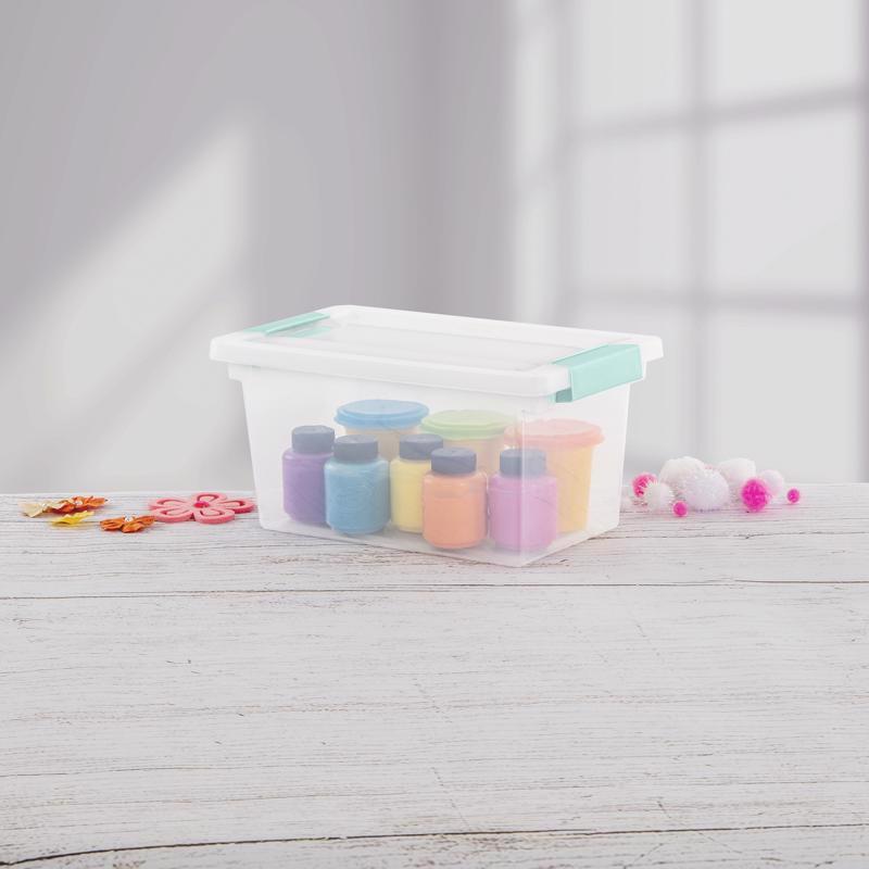 Sterilite 0.9 cu ft Clear Clip Storage Box 5.375 in. H X 6.625 in. W X 11 in. D Stackable