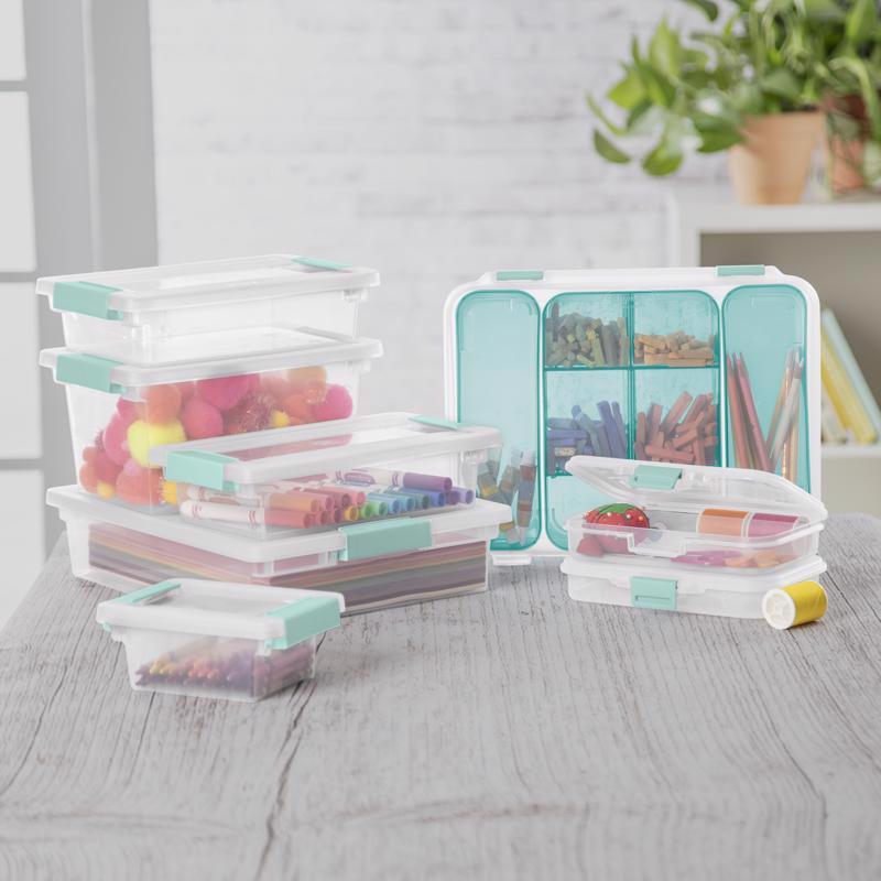 Sterilite 0.9 cu ft Clear Clip Storage Box 5.375 in. H X 6.625 in. W X 11 in. D Stackable