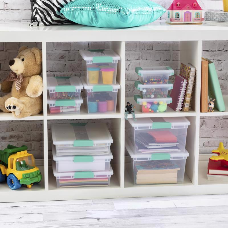 Sterilite 0.9 cu ft Clear Clip Storage Box 5.375 in. H X 6.625 in. W X 11 in. D Stackable