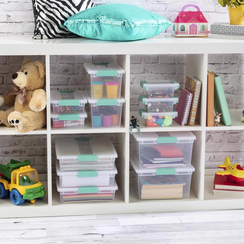 Sterilite 5.7 qt Clear Clip Storage Box 3.25 in. H X 11 in. W X 14 in. D Stackable