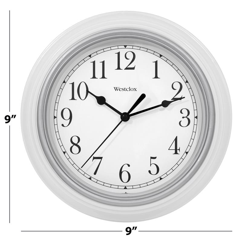 Westclox 8.5 in. L X 8.5 in. W Indoor Classic Analog Wall Clock Glass/Plastic White