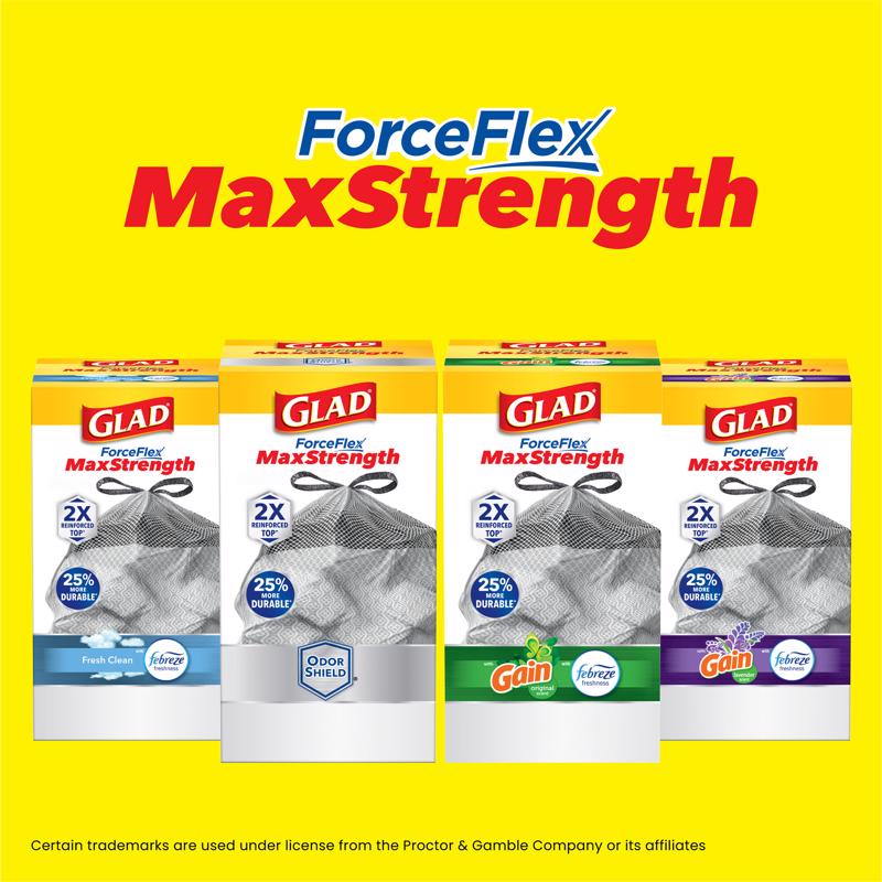 Glad ForceFlex Plus 20 gal Fresh Trash Bags Drawstring 30 pk