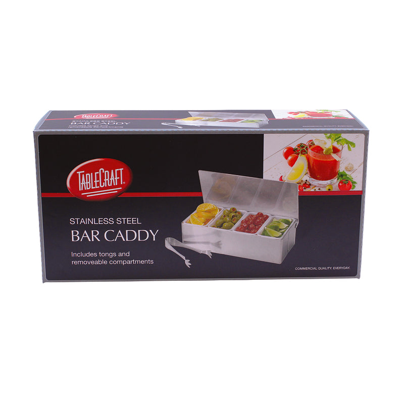 TableCraft Silver ABS/Stainless Steel Bar Caddy w/Tongs