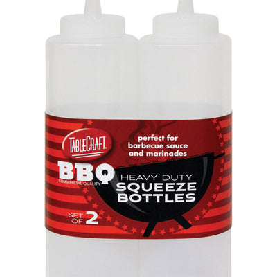 TableCraft BBQ Clear Polyethylene Squeeze Bottles 12 oz