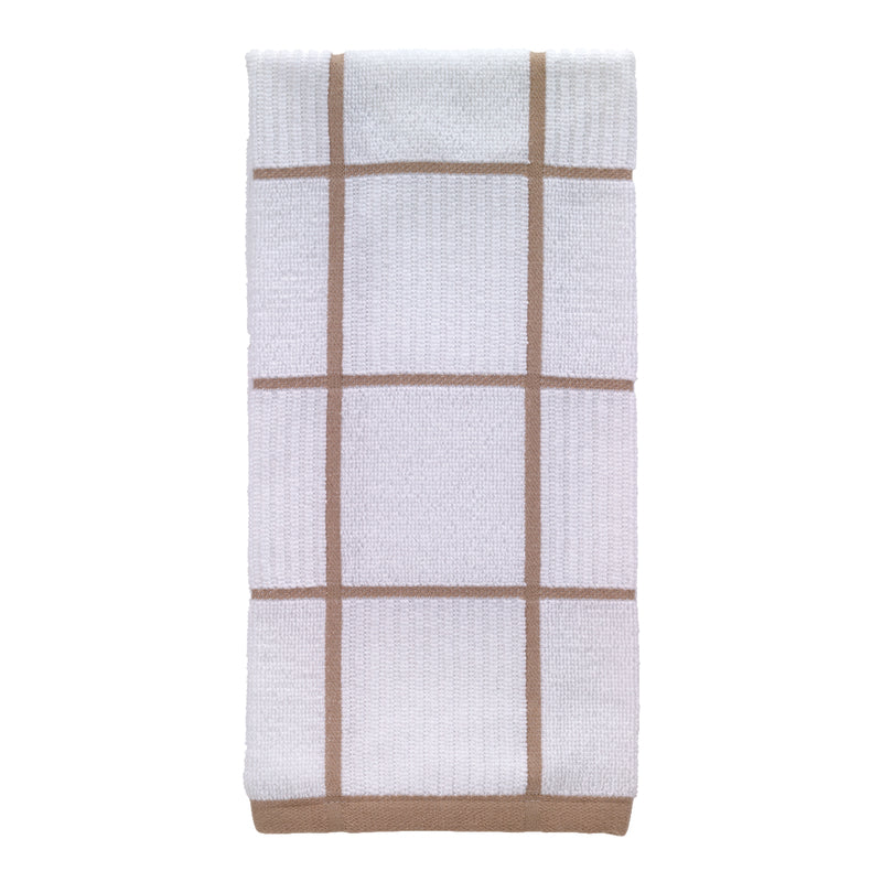 T-Fal Sand Cotton Checked Parquet Kitchen Towel