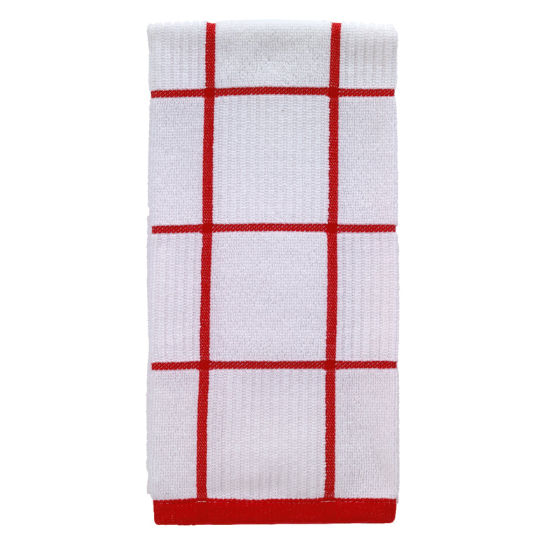 T-Fal Red Cotton Checked Parquet Kitchen Towel