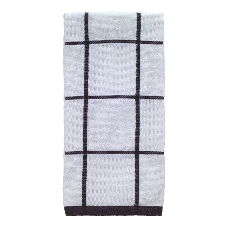 T-Fal Charcoal Cotton Checked Parquet Kitchen Towel
