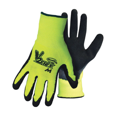 Boss V2 Flexi Grip Men's Indoor/Outdoor Hi-Viz Work Gloves Black/High-Vis Green M 1 pair
